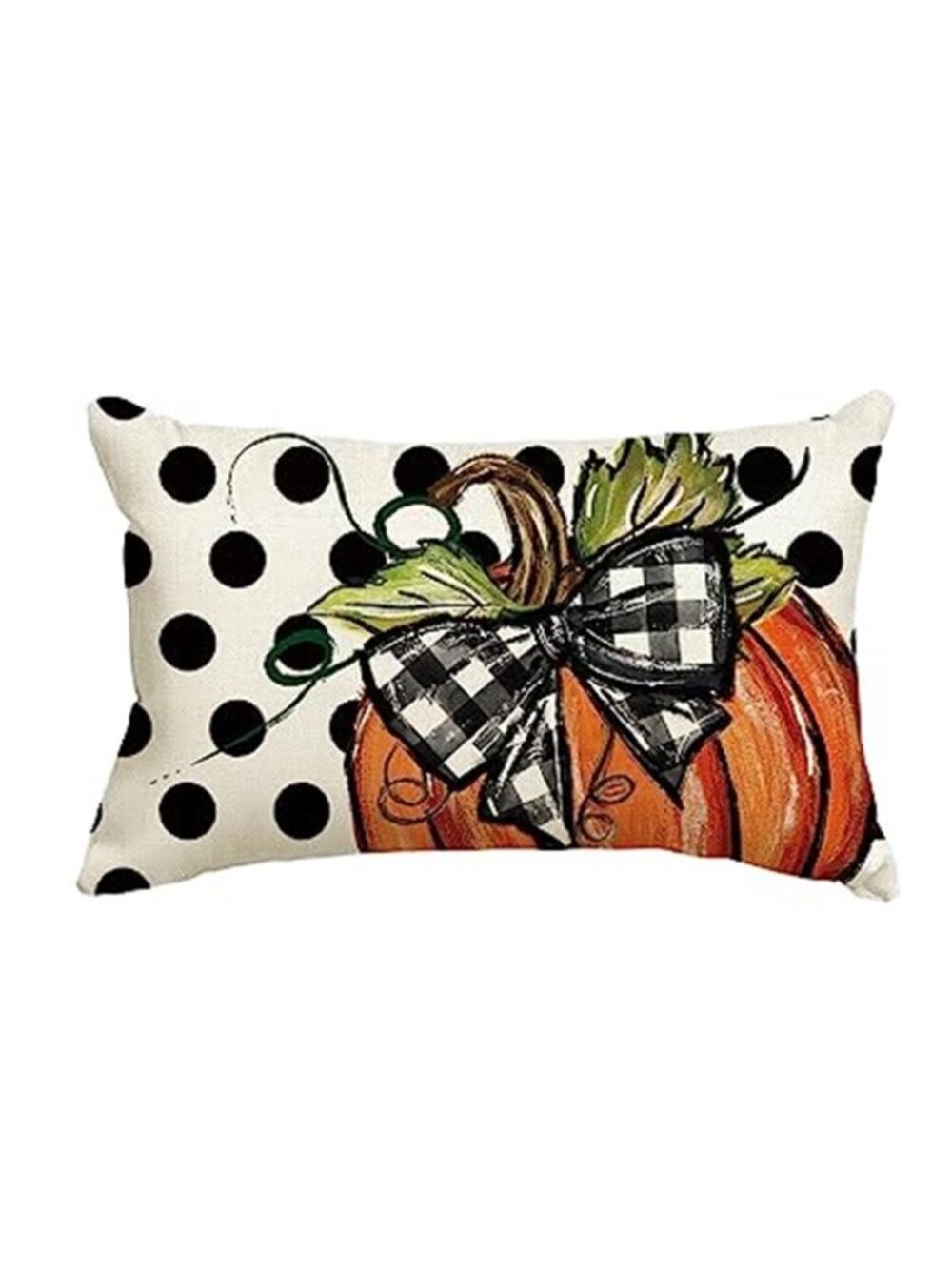 colorlife Fall Polka Dot Pumpkin Throw Pillow Cover 12x20 Inch Seasonal